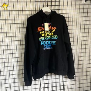 Herrtröjor Sweatshirts Kvalitet Vetements Men Kvinna 2023FW Casual överdimensionerad 100 Cotton VTM Pullover Inside Taggar 230821