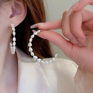 Hoop Earrings C Heart Love Pearl Fashion Temperament Fun For Women Girls
