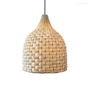 Anhängerlampen Südostasien Bambus und Rattan gewebte Lampe kreativer Wohnzimmer Essbar Gang Ananas Leuchten