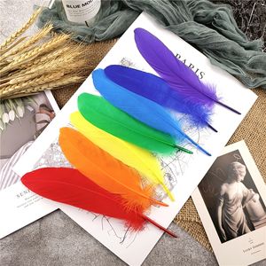Other Hand Tools Colorful Goose Feathers 15-20cm Hard Stick Natural Swan Plume Wedding Party Decoration Dream Catcher Accessories DIY Handicraft 230821
