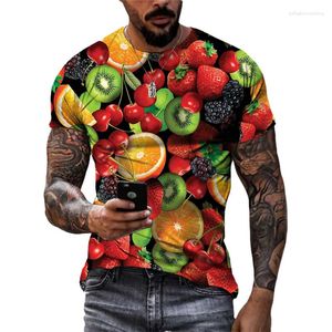 Herr t -skjortor sommar roliga grönsaker och frukt grafiska män mode originalitet personlighet 3d tryckt korta ärm tees toppar