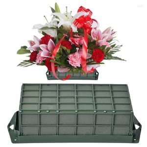 Decorative Flowers Floral Foam Cage Green Durable Bricks With Sucker For Wedding Table Centerpiece Arrangement