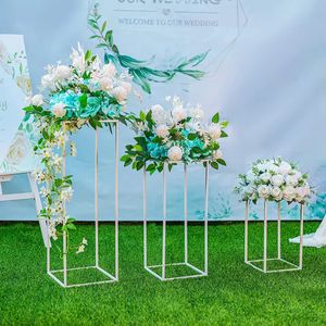 Wysoki biały ślub centralny dekoracja stojak na kwiaty, czysty biały kwiat stojak na ślub