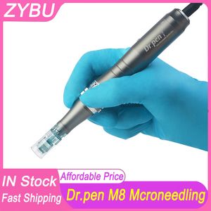 Nyaste Dr Pen M8-W/C 6 Speed ​​Wired Wireless MTS Microneedle Derma Pen Tillverkare Auto Micro Needling Therapy System Dermapen Meso Skin Care Tool Kit