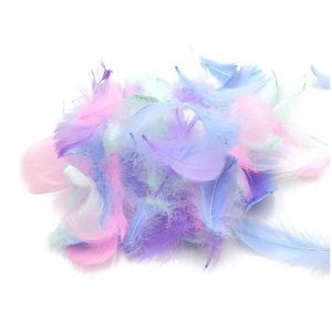 Party Decoration 500Pcs/Bag 5Cm Mini Feather Pink/Blue/White Colorf For Wedding Gift Box Filler Valentine Diy Ornaments Favor Drop D Ot2S7