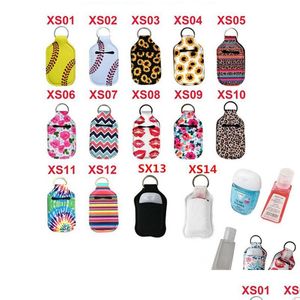 Förvaringspåsar Neopren 30 ml Sanitizer Bottle Bag påsar Alkoholtvål ER Keychain Holder Factory Wholesale LX2865 Drop Delivery Home Garden Hou DHV9S