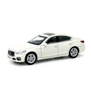 Diecast Model 1 64 Scale Paudi Infiniti Q50 White Miniature Toy Car Vehicle 230821