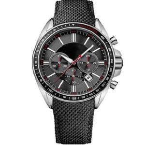 Men's Wrist Watch 1513087 Driver Sport Mens Black Leather Strap Chronograph Watch2442