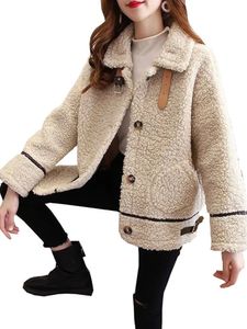 Kvinnorjacka Spring Lamb Fleece Sweater Coat Kvinnlig förtjockas varm Loose Casual AllMatch tjock päls One Plush Cardigans 230821