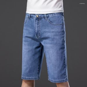 Shorts masculinos de jeans mais tamanhos 42 44 46 Summer Classic Style Fit Regular Casual Cotton Casual Blue Short Short Male