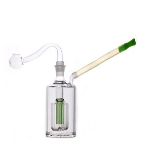 100 pezzi mini da 10 mm da 10 mm femmina di olio di vetro bong matrice online perc mini ricicler ashcatcher olio bong bong per fumare con tubo di bruciatore di olio di vetro maschile