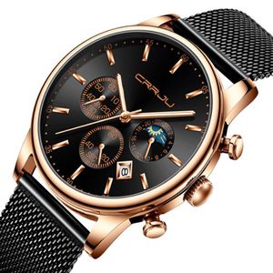 CRRJU 2266 Quartz Mens Watch Selling Casual Personality Watches Fashion Popular Student Wristwatches Multicolor Choice254F