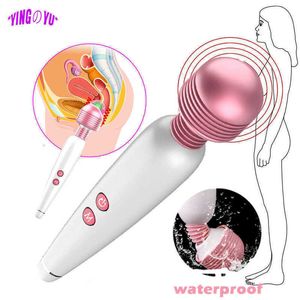 Dildos Vibratör AV Stick Wand Vajina Kadınlar için Anal Klitoris Stimülatörü USB Şarj Edilebilir Masaj Yetişkin Malzemeleri