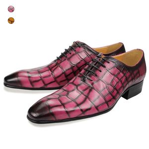 Scarpe eleganti in pelle vera in pelle rosa stilis da sposa scarpe da uomo formale fatte a mano abiti da sposa di lusso in pelle di lusso casual moda zapatos hombre 230821