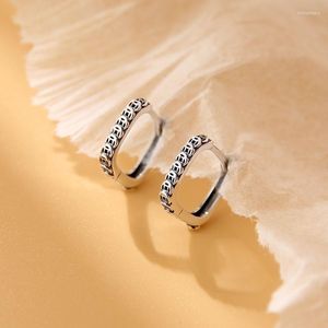 Hoop Earrings 925 Sterling Silver Korean Geometric Square Simple Temperament Exquisite Sexy Jewelry Gift