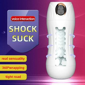 Massageador masculino masturbador copo sucção automática real vagina boquete para homens vibrador máquinas sucção adulto