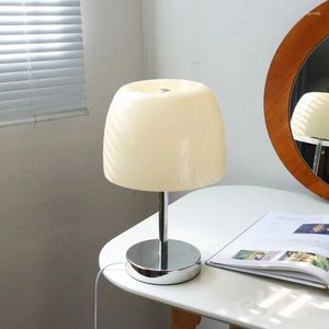 Table Lamps JJC Nordic Modern Glass Lamp Trichromatic Dimming Atmosphere Eye Protection Night Light Girl Bedroom Bedside Decorati