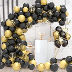 Outros eventos de festa fornecem Black Gold Balloon Arch Kit Metalic Latex Birthday Baby Shower Supply Wedding Anniversary Decoration 230821