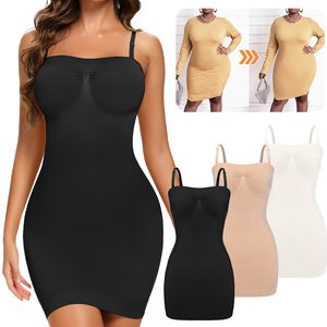 Vestido de barriga de barriga de barriga de cintura Shapewear Vestido de tubo sem alças