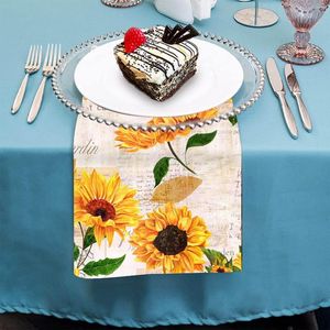 Table Napkin 1PC Set Flower Art Printed Cotton Linen Kitchen Accessories Home Party Decorative