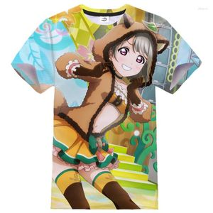 Мужские рубашки T Kawaii Girl Anime Love Live Tshirt 3D Print Men Men Women Unisex футболка летняя негабаритная модная одежда футболка
