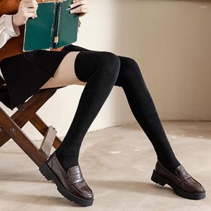 Women Socks Attractive Over Knee High Elasticity Washable Cold Winter Ladies Thigh Stockings Non-slip For Party