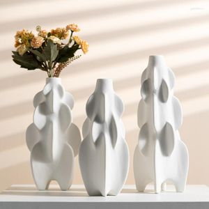 Vases Flower Arrangement Homestay Special-shaped Vase White Ceramic Crafts