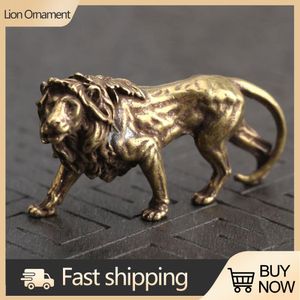 Dekorativa föremål Figurer Copper Animal Statue Miniatyres Ornament Tiger Rabbit Dragon Lion Snake Horse Sheep Monkey Pig Office Desk Ornaments 230821