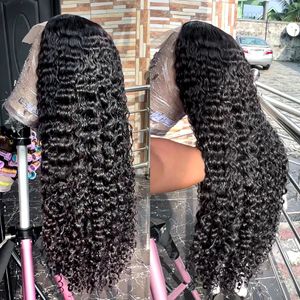 32 40 polegadas 13x6 HD transparente LODA Ondas profundas Lace Wig Humano Cabelo Humano Brasileiro 360 Curly 13x4 Wigs frontal de renda para mulheres