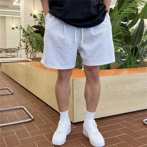 Mäns shorts 2023 Sport män Bomullsjoggning Running Loose Kne Length Gym Bodybuilding Short Fitness Workout Pants Man