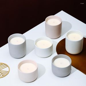 Candle Holders Luxury Home Decor Matte Ceramics Vessels Elegant Porcelain Jars With Lid Empty For Making