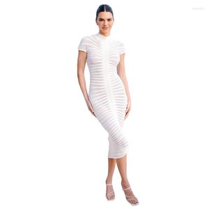 Ubranie etniczne Eleganckie afrykańskie sukienki dla kobiet jesienne krótkie rękaw O Neck poliester poliesterowy body bodycon sukienka dashiki ubrania