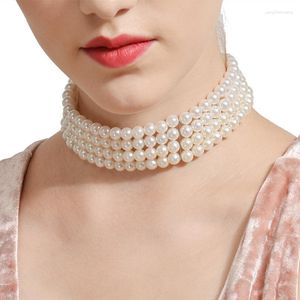 CHOKER TREND Элегантный многослойный ювелирный украшение свадебное жемчужное ожерелье для женщин имитационная цепь