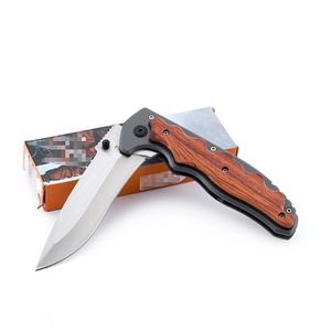 Taktisk vikkniv utomhuslägerjakt knivar Trähandtag Ficköverlevnad Kniv Blad Utility EDC Cutter