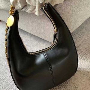 Stella McCartney Frayme Pequena bolsa de ombro com zíperas de ombro de couro médio bolsa de senhora com bolsa Hobo Europeu e American Simplicity