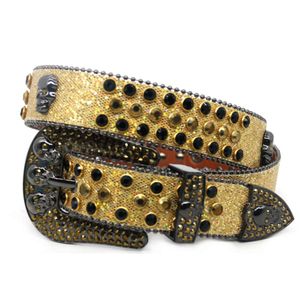 Rhinestone Waistband with Universal Rivets for Men and Women, Hip-hop Punk Style Inlaid Needle Buckle, Versatile Pants Belt