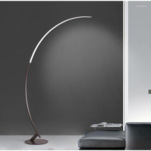 Floor Lamps Nordic Modern Arc Living Room Lamp Bedroom Study LED Dimmable Remote Control Standing Interior Decorative Lighting