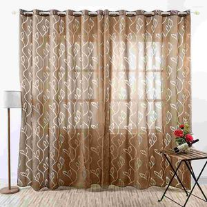 Curtain 2Pcs Leaf Printed Botanical Window Nature Summer Fashion Panel Screening Drapery Gauze For Living