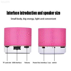 Portable Speakers Bluetooth Speaker Mini Wireless Loudspeaker Crack LED TF Card USB Subwoofer MP3 Music Sound Column for PC Mobile Phone Y2212 L230822