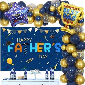 その他のイベントパーティーの供給Joymemo Happy Fathers Day Garland Arch Kit Backdrop Foil Ever Decorations 230821