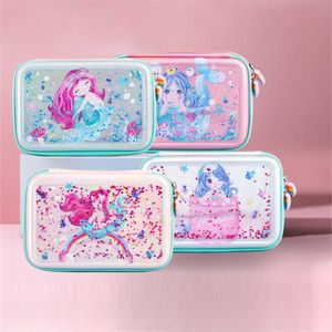 Uczenie się zabawek Pencil Case Bag w Box Bag Kawaii Quicksand Case Cute Pencilase Estuche Piornik Estojo Escolar Materiał Trousse Astuccio Scolaire R230822