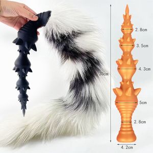 Anal Toys Butt Plug с хвостом косплея для взрослых секс -игры для женщин Dog Dildospiked Plugs Diy 356595CM Real Toys 230821