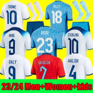 2023 Toone Soccer Jerseys Angleterre Copa do mundo Camisa de futebol da Inglaterra de alta qualidade Kirby White Bright Mead Kane Sterling Rashford Sancho Grealish Men Kids Kit