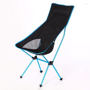 Camp Furniture Portable Ultralight Folding Chairs Outdoor Beach Tourism Fishing Picnic Simple Relaxing Long BuMoney Seat Camping Supplies