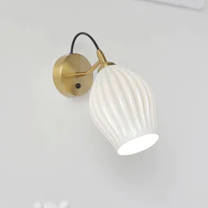 Lampy ścienne nordyckie światło światło nowoczesne ceramiczne studium salonu sconce tła korytarza sypialnia domowe dekoracja akcesoria lampa