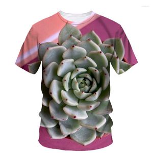 Men's T Shirts Hip Hop Succulent Graphic T-Shirt Summer 3d Printed Fashion Street Trend Fun O Neck Short Sleeve Large Silhouette Clothing