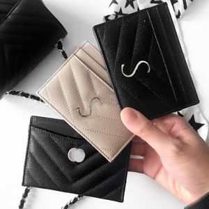 Top quality Genuine Leather Purse card Simplicity holder single wallet Men free Women's Holders Luxurys designer fashion Coin Black Lambskin Wallets Key Pocket