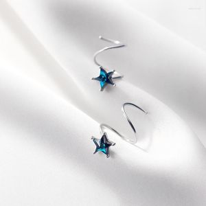 Stud Küpe 925 Gümüş Kadınlar Küçük Dalga Yıldızı Kulak Kemikleri Toka Halkası Sıkı Paketlenmiş Mini Çift Takı