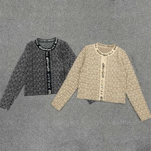 Swates damska designerka kardigan kurtka dzianina sweter alfabetowy nadruki z długim rękawem okrągła szyja cienki szczupły dzianiny designerski swetra sweter kobiet