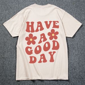 女性用Tシャツは良い一日の快適な色Tshirtユニセックスヒップホップティーポジティブ引用Tumblrシャツプレッピー美学230821